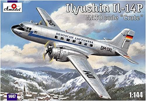 А-модел AM1447 1/144 Illyushin IL-14P Double Gun Airliner Источен германски ерлајнс пластичен модел