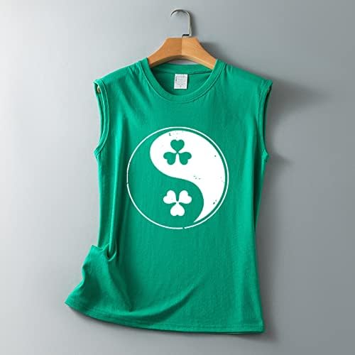 Womenените со кратки ракави врвови смешни Свети Пат од зелена симпатична тркалезна маица за жени за жени