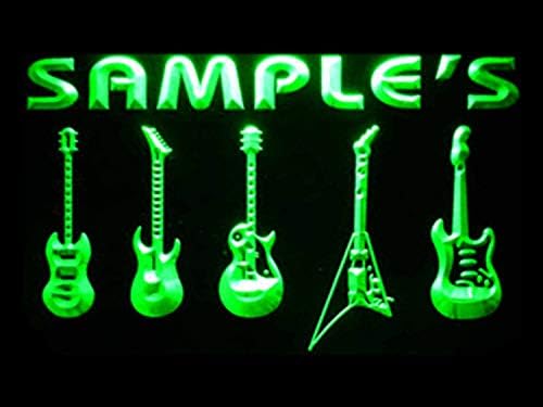 Име персонализиран прилагодено гитара Херој Оружје Бенд Музички центар Бар Неон знак Зелена 12х8,5 инчи ST4S32-QP-TM-G