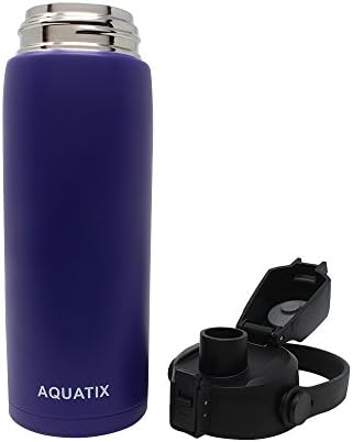 Нов Aquatix чист не'рѓосувачки челик двојно wallид вакуум изолирано спортско шише со вода погодно врвно капаче со отстранлива