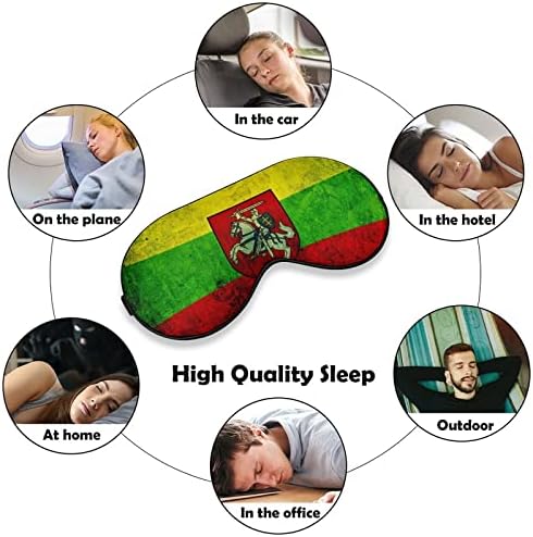 Литванско Знаме Маска За Спиење Лесна Маска За Очи Маска За Очи Покријте Со Прилагодлив Ремен За Мажи Жени