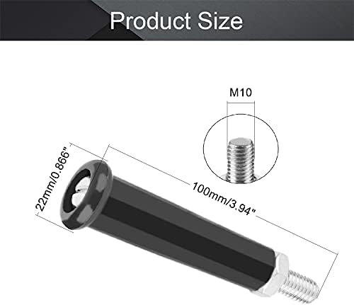 Bettomshin 2pcs револвирани рачки за завртки за завртки за прицврстувачи M10Threaded пластичен метал за револвирање на рачката