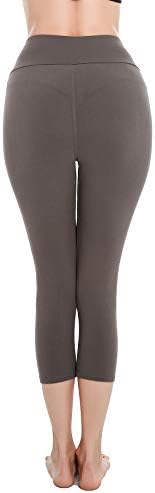 FineRease женски меки меки хеланки на капри со високи полови панталони за јога плус големина
