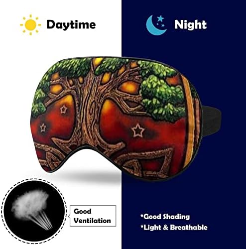 Вика Дрво Живот Јуле Магија Паганска Маска За Очи За Спиење Затемнување Ноќно Врзување Со Прилагодлив Ремен За Мажи Жени Патуваат