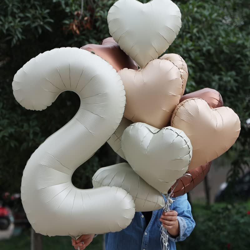 40 инчен Дигитален Балон Од Алуминиумска Фолија Бел Кремаст Бел Балон Декорација За Детска Роденденска Забава Туш За Бебиња Топчиња Од Хелиум