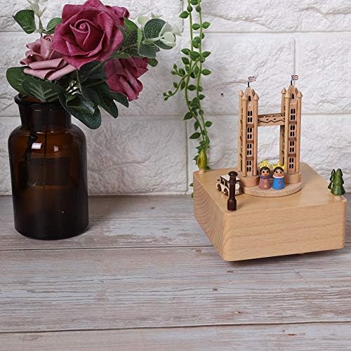 Voldax Механичко движење мост облик музичка кутија музичка играчка домашна маса декорација роденденски подарок.