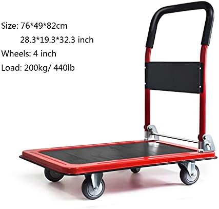 Zlass платформа за камиони со притисок со челична платформа за челична плоча мала количка за преклопување со тркала за вртење