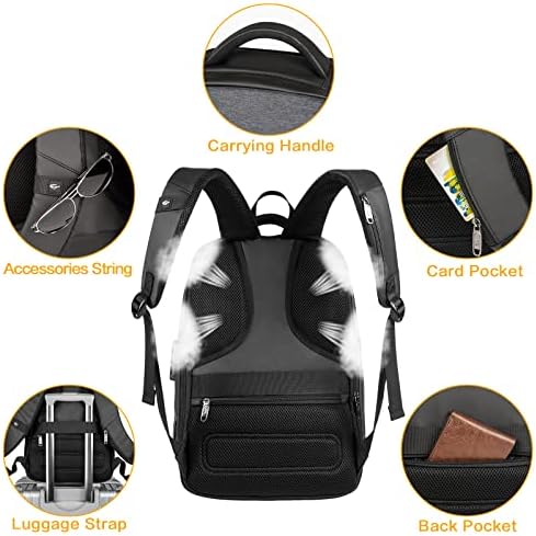 Ранец на лаптоп со тврда обвивка против кражба 15,6 инчи, водоотпорен деловен ранец за заклучување на ранец за мажи, траен дневен пакет за патувања на колеџ, црно