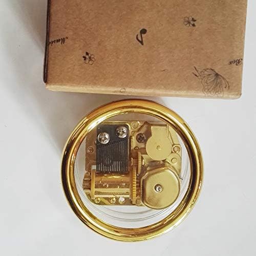 Fnly 18 белешки креативна ветерна акрилна пластика Транспарентна музичка кутија со движење со злато во, разни форми музичка кутија, музичка