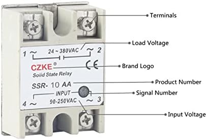 Buday SSR-10AA/SSR-25AA/SSR-40AA AC Контрола AC бела школка Едно фаза на цврста состојба на цврста состојба со пластична покривка SSR