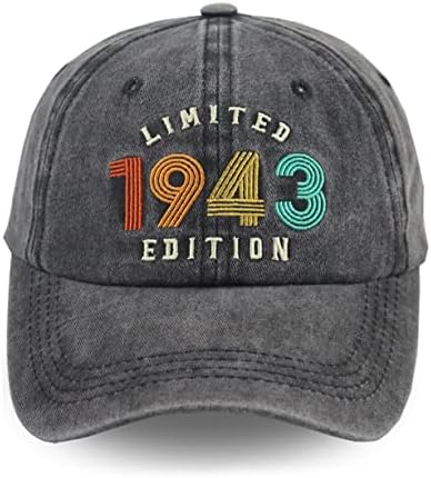 Толку среќен сум 80 денес бејзбол капа за жени мажи, прилагодливо измиено извезено гроздобер ретро класичен памук капа