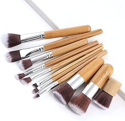 Renslat 11pcs Природна бамбус рачка за шминка за шминка Постави козметички алатка за козметика