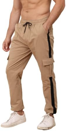 Карго панталони за мажи кои се обидени џогери Атлетски панталони лабави се вклопуваат пешачки панталони на отворено облечени во