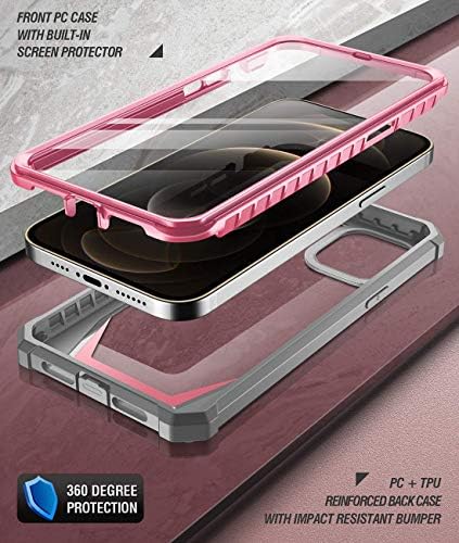 Серија за поетски старатели дизајнирани за iPhone 12 Pro Max 6,7 инчи, хибриден засилен со полно тело, засилен заштитен заштитен солиден, чист