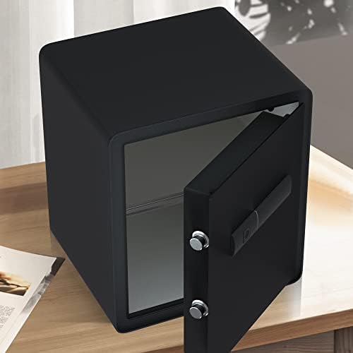 Итсафеко Биометриска Безбедна Кутија - 1,7 Кубни Стапки Автоматски Отворен Отпечаток Од Прст Безбеден Со Отстранлива Полица, Сензорско Светло,