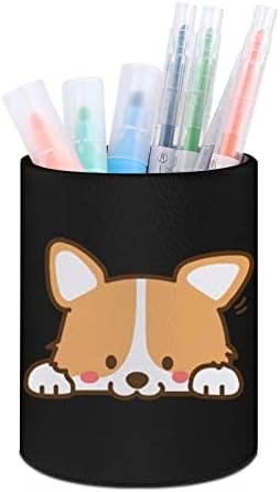 Симпатична кучиња Корги печатено пенкало за молив за молив за организатор на биро за шминка за четка за четки за домашна канцеларија во училница
