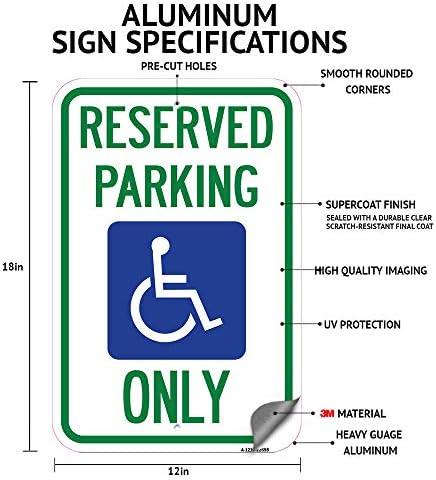 Агол паркинг само 1 | 12 x 18 знак за паркирање на алуминиумски тешки мерачи на алуминиум | Заштитете го вашиот бизнис и општина