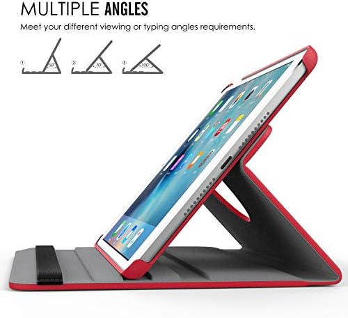 Нов iPad 2017 9.7 / ipad Air 2 кожен случај, 360 степени ротирачки штанд паметен капак со автоматски сон за спиење за Apple iPad Air