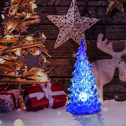Боја НА елка ПРЕДВОДЕНА Емајл Ноќна Светлина Божиќна Декорација-Шарен Градиент