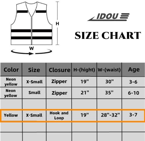 Idou hi vis Детска безбедност елек | Лесен, прилагодлив и удобно | Безбедносен елек на мали деца, Детско рефлективно елек, градежен