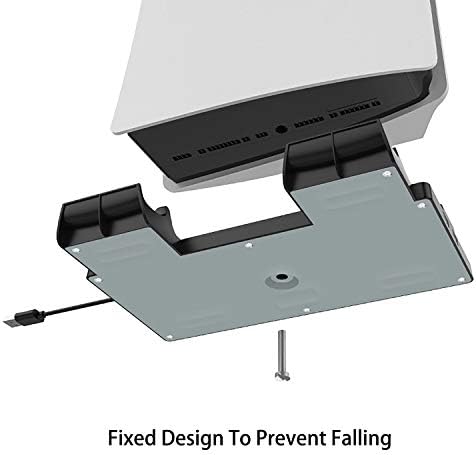 Вертикален Држач ЗА PS5 Диск/Конзола За Дигитално Издание со Приклучок За Станица За Полнење Со Двоен Контролер и 2 USB Приклучоци