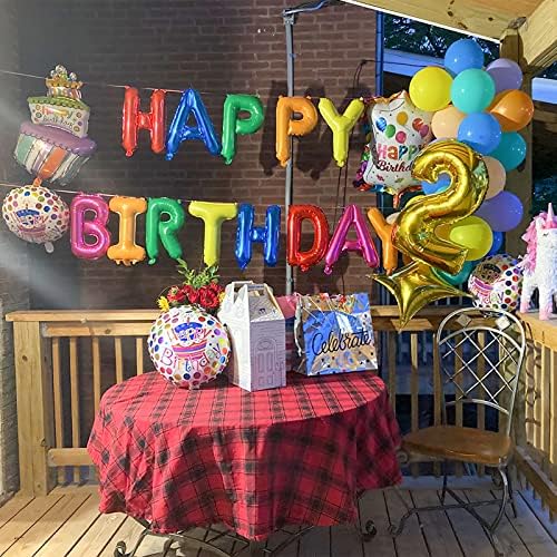 PartyWoo Среќен роденден балони, 37 компјутери среќен роденден милар балони, среќен роденденско писмо балони, среќен роденден