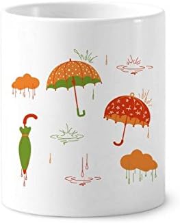 Облак чадор дожд капе временски услови за заби, држач за пенкало за керамички штанд -молив чаша