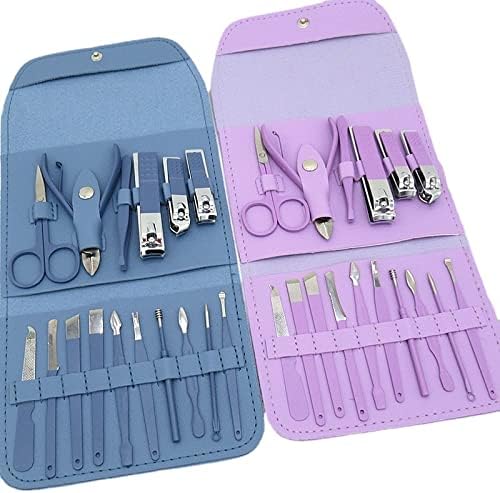 Маникир за алатки за нокти алатки за нокти 12/16 парчиња зелена не'рѓосувачка челик лажица лажица нокти за ножици за ножици за