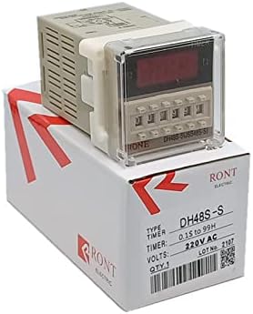 DJDLFA Time Relay DH48S-S 0,1S-99H Дигитален AC 110/220V DC 12/24V повторен циклус SPDT Програмабилен тајмер за тајмер со приклучок DIN Rail