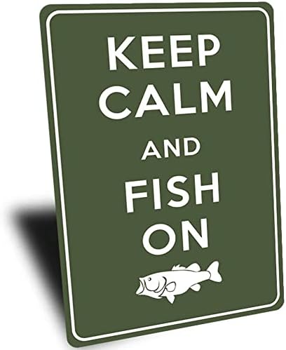 Чувајте мирна риба на знак, декор за риболов, потпишете за рибар, риболов украс, украс за пристаниште, loversубители на риболов,