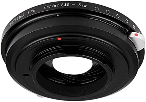 Fotodiox Pro Iris леќи Адаптер компатибилен со леќите на Contax 645 до камерите на Nikon F-Mount