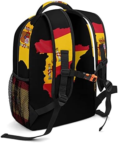 Шпанија знаме мапа за патувања ранец за рамо мода рамо торба со мала тежина повеќе џеб дневен пакет за училишна студија работа шопинг