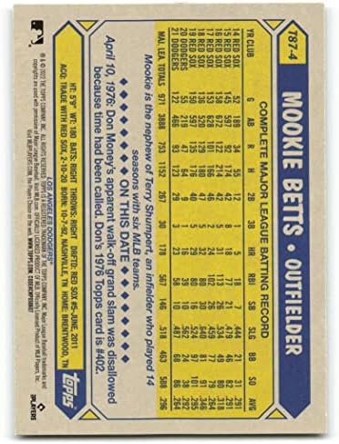 2022 Топс 1987 Топс 35-годишнина T87-4 Mookie Betts NM-MT Лос Анџелес Доџерс Бејзбол МЛБ