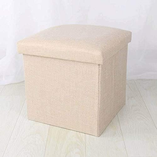 Jydqm Едноставна домашна ткаенина за складирање столче за складирање на столица може да седне кутија за складирање на преклопување на возрасни,
