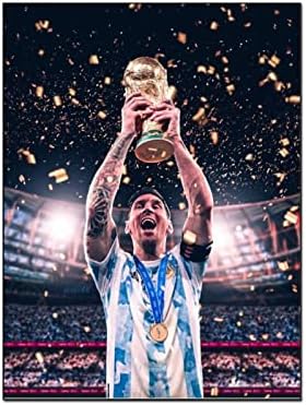 2022 година Постер на Светскиот куп во фудбал Катар Аргентина Меси Светски шампион Момци соба Декоративна уметност сликарство подарок платно