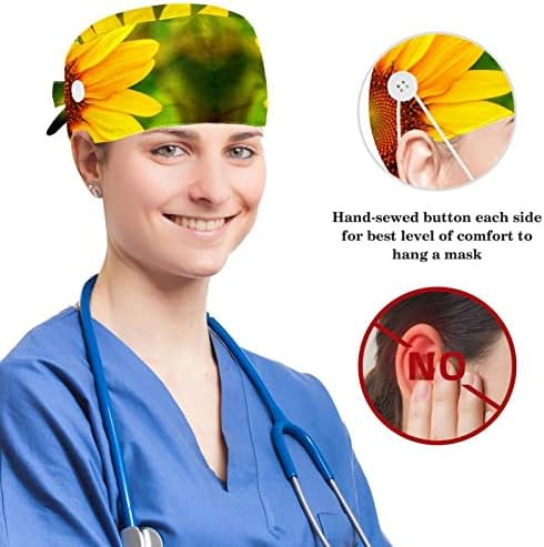 Womenенски и машки хируршко капаче со лак за коса, фантастична, фантастична сончоглед, работна капа со една големина