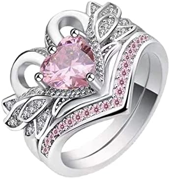 Двојка лебед loveубовен облик прстен геометрија кружен ринген прстен прстен прстен целосен дијамант цирконија солитер прстен 5 11 тинејџерски