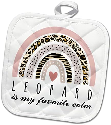 3Drose Leopard е мојата омилена боја - смешна убов со леопард печатење. - Potholders