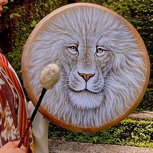 Шаман тапан лав етеричен тапан дизајн рачно изработен шамански тапан сибирски духовен музички тапани дома украс со тапан стап рачен