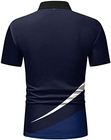 XXBR MENS POLO GOLF кошули, шарена линија за крпеница моден тенис врвови со кратки ракави летни обични спортски кошули