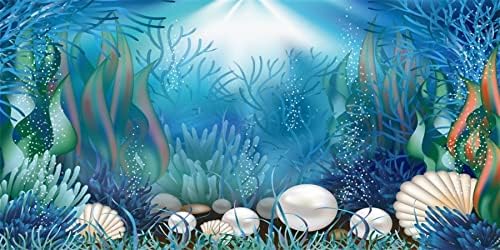 АВЕРТ Винил 30х18 инчи Подводен Свет Аквариум Позадина Водни Растенија Корални Бисери Резервоар За Риби Позадина Тропски Терариум