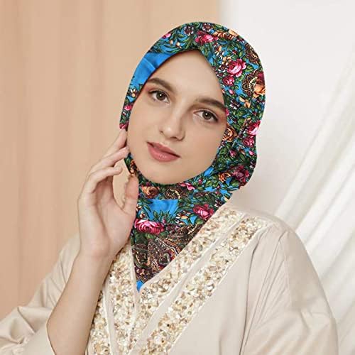 Keusn женски свилени марами шал глава за коса народно-прилагодено патување жени жени бандани завиткани дама муслимански шамии свила хиџаб шамија