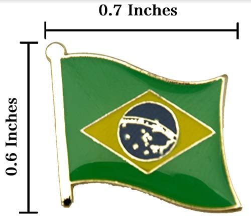 A-One 2 PCS Pack-Rio de Janeiro Applique+Brazil Flag Lapel Pin, патриотска лепенка, Landmark Patch, квалитетна метална игла, декоративни