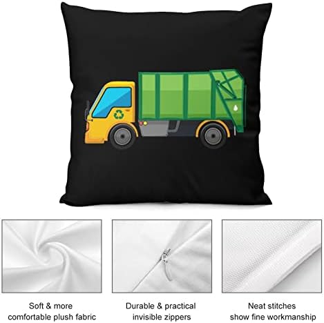 Камион за отпадоци од цртан филм смешен квадрат фрли перница капа за меки перници перници за софа кауч спална соба