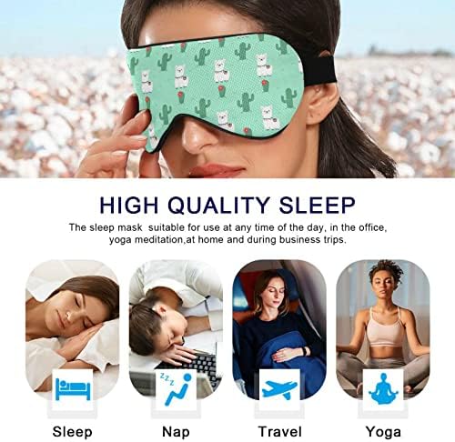 Unisex Sleep Eye Mask Llam-Camel-Camel-Came-Cactus Night Sleep