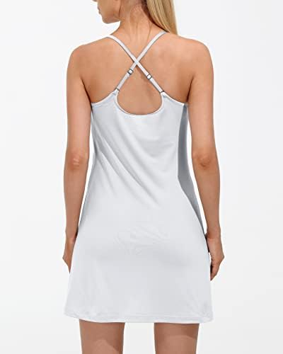 Тениски фустан Вилиго женски со вграден фустан за тренинзи за градници и шорцеви со џебови атлетски фустани за голф за жени
