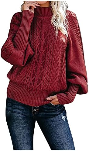 Женски џемпери ymosrh Обичен моден обичен џемпер со цврста боја постави глава околу вратот топол џемпер со долги ракави