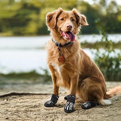 Чизми за кучиња павлогија, водоотпорни, заштитници на шепа за снег снег топол тротоарот, чевли за пешачење на отворено, со рефлексивни ленти, стапала против лизгање