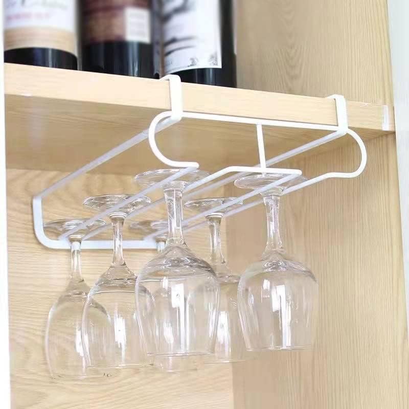 Wpyyi Goblet Inverved Storage Rack Wine Glass Rack, виси железо решетка за шампањ под кабинет
