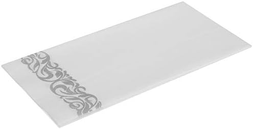FORAINEAM 100-пакувања со ленени ленени за еднократна употреба на рачни рачни салфетки за хартија-крпи за гости од сребрена цветна хартија